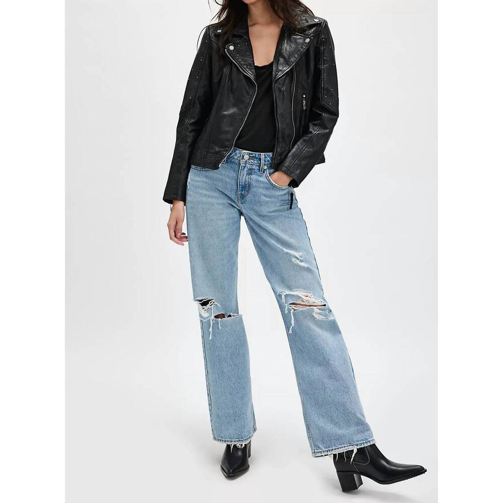 NEW MAURITIUS noelia leather jacket in black